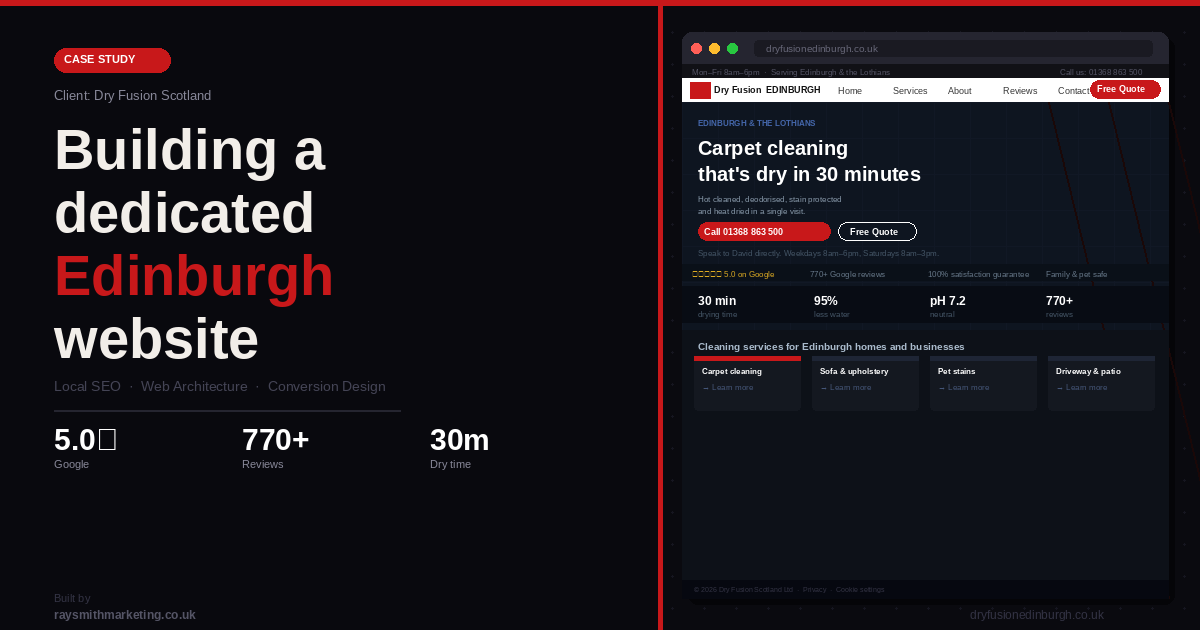 Dry Fusion Edinburgh website case study
